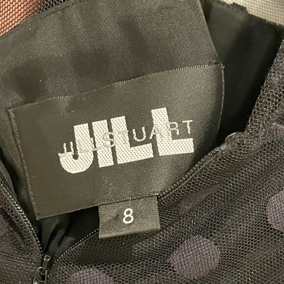 EUC Jill Stuart Women’s Black Mesh Polka Dot Dress Sz. 8 - Picture 6 of 6